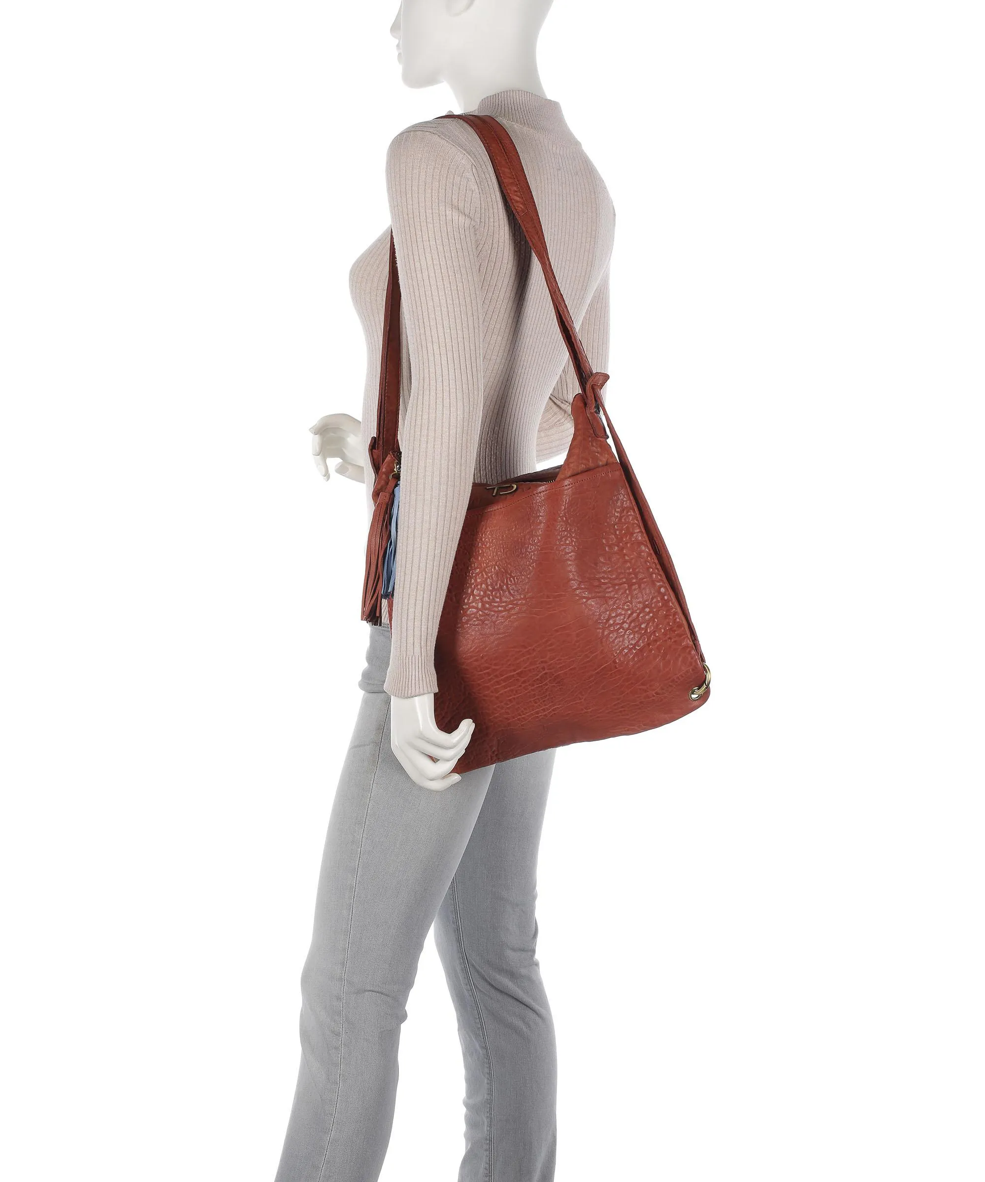  Taschendieb Wien Walfischgasse 2 Borsa a zainetto pelle di pecora marrone rosso  