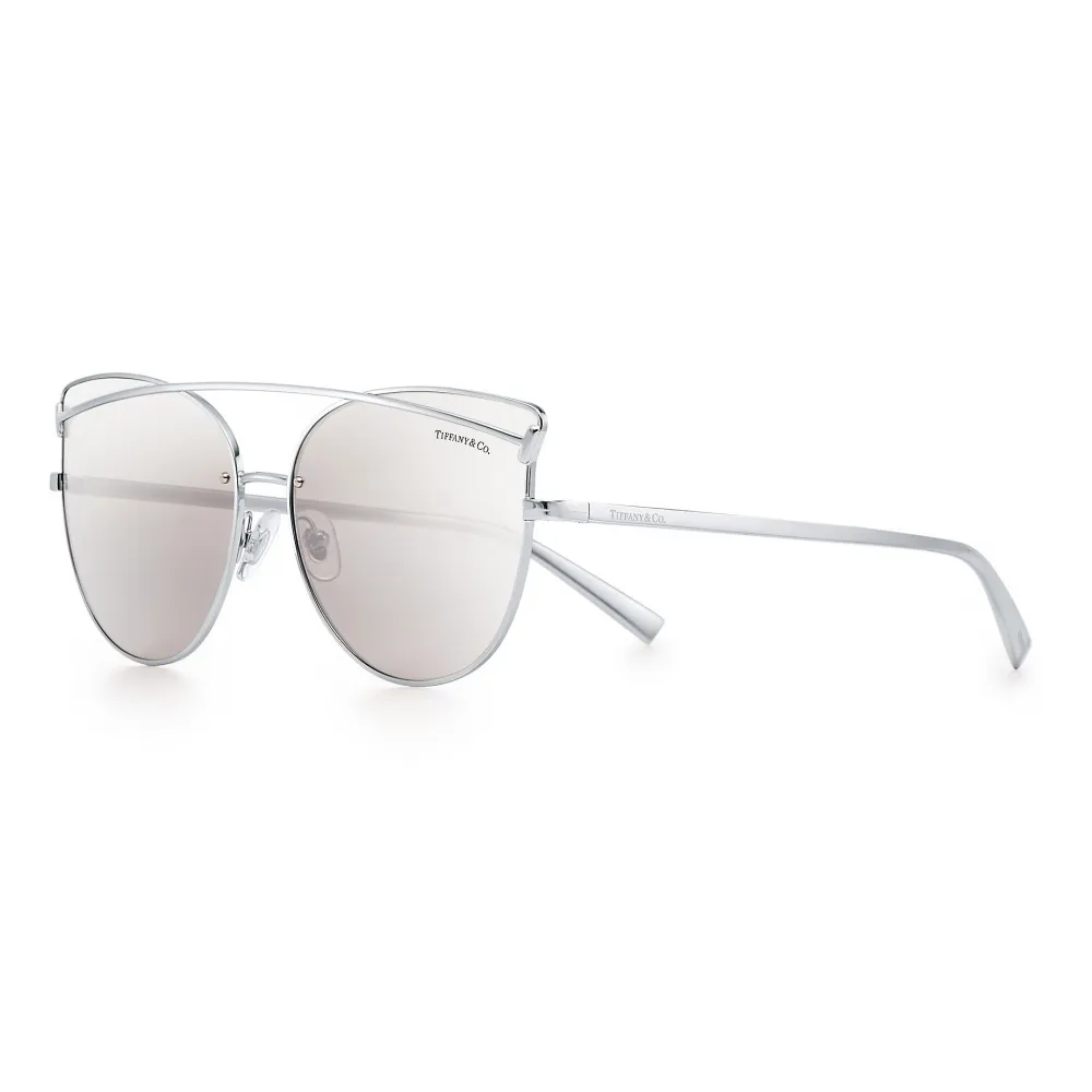 Tiffany & Co. - Occhiale da Sole Cat Eye - Argento - Collezione Tiffany T - Tiffany & Co. Eyewear