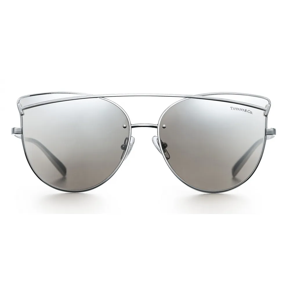 Tiffany & Co. - Occhiale da Sole Cat Eye - Argento - Collezione Tiffany T - Tiffany & Co. Eyewear