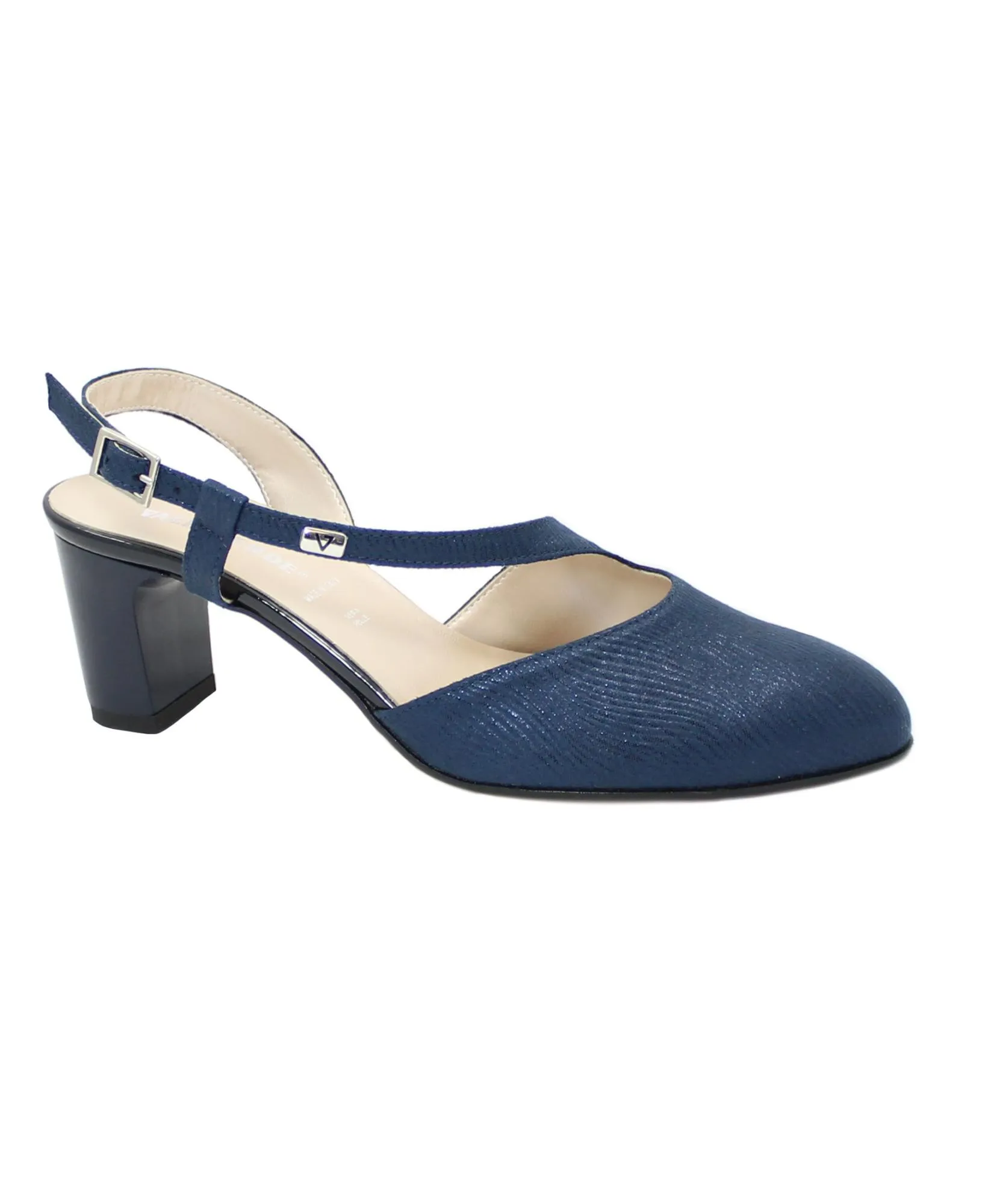 VALLEVERDE 28242 blu sandali donna tacco cinturino glitter