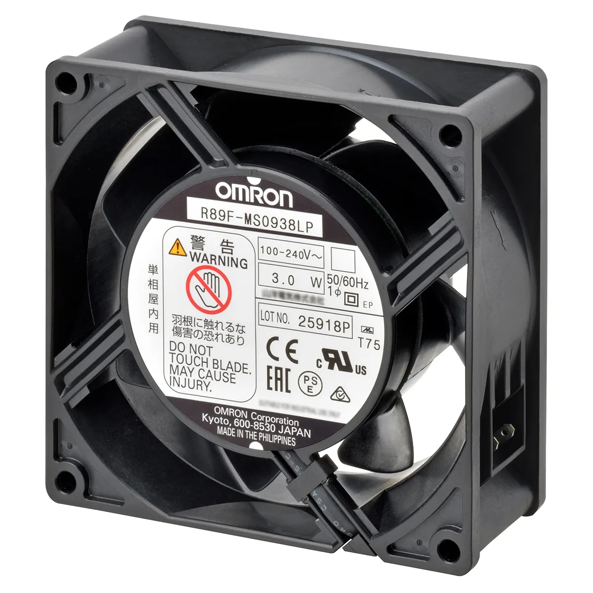 Ventola assiale in c.a. Omron R89F, 1.5m³/min, 100 → 240 V ca, 92 x 92 x 38mm