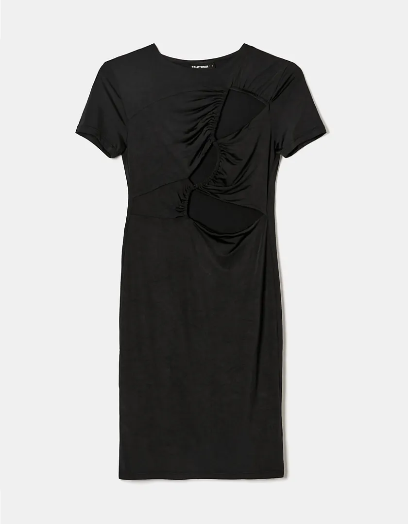 Vestito Corto Nero Cut Out  